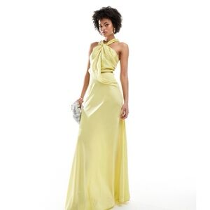 NWT unique, satin drape asymmetric gown